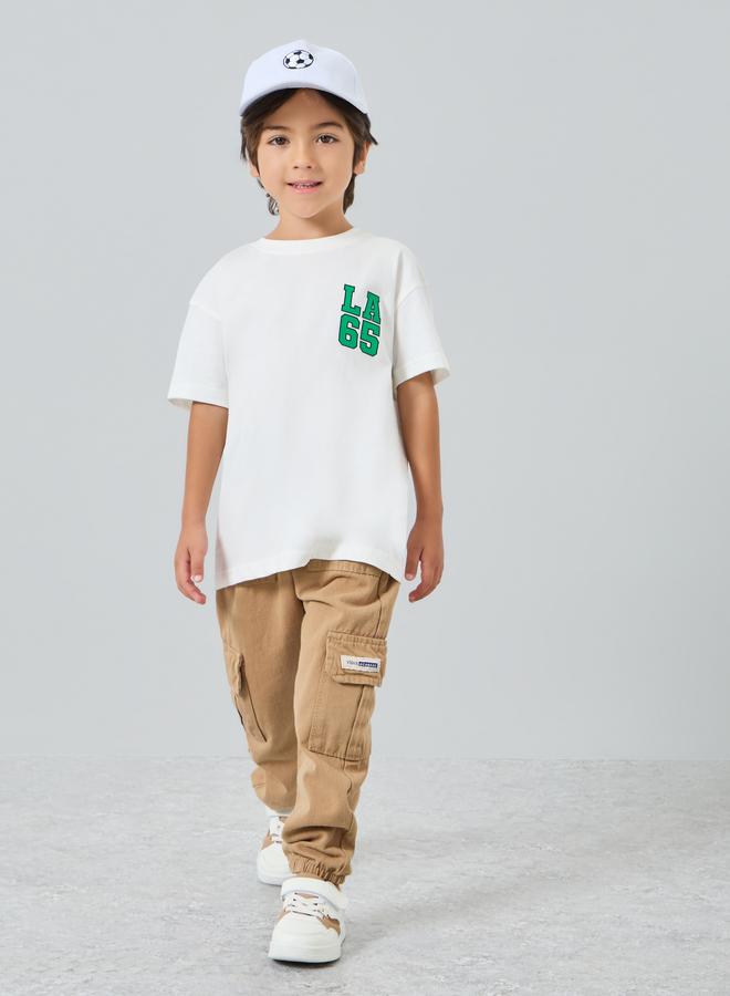 Styli Boys Off-White Graphic Print Oversized T-Shirt - Image 2